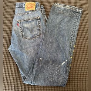Custom Men’s Levi Strauss 501 Straight Leg Button Fly Jeans 32 x 34